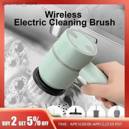 Cleaning Brushes 6 in 1 Handheld Electric Cleanin Brush Professional Kitchen Cleanin Pot Shoe Bottle Brush Bathroom Cleanin USB Charin L49