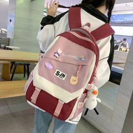 Backpack Fashion Kawaii Nylon College Schoolbag Cute Women Waterproof Laptop Multi Pocket Lady Girl Travel Book Bags