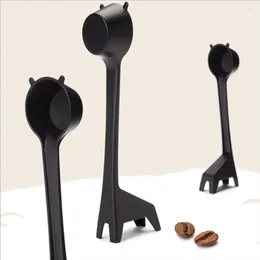 Coffee Scoops Mini Cute Plastic Bean Powder Quantitative Spoon Creative Cartoon Giraffe Shaped Black Measuring Appliance