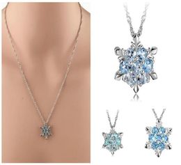 2019 Droppshiping Fashion Women Crystal Zircon Snowflake Pendant Necklace Jewellery Christmas New Year Gifts BFJ5541884249367910