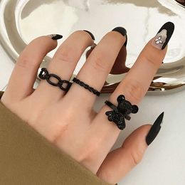 New Black Butterfly Joint Ring Set 12 Creative Personalized Love Fried Dough Twists Rings