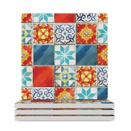 Table Mats Colorful Azulejos Tiles From Azul Board Game Ceramic Coasters (Square) For Slate Cute Cup Plate