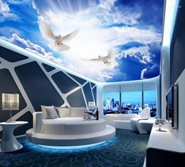Wallpapers 3d Mural Paintings Cloud Sky Ceiling Custom Po Wallpaper Stereoscopic Home Decoration Fresco