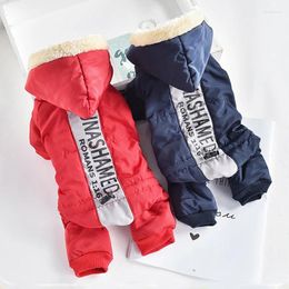 Dog Apparel Hoodies Winter Dogs Clothes Supper Thickening Cotton-padded Jacket Warm Pet Cat Clothing Jumpsuit Cold Proof Puppy Apparels