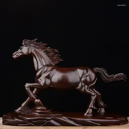 Decorative Figurines Wooden Sculptures Of Animals Chinese Culture Made Precious Wood Featured Value-preserving Handicrafts Horse Statue