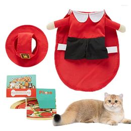 Dog Apparel Cosplay Outfit Pizza Delivery Men Clothes For Halloween Parties Breathable Adjustable Pet Clothing Christmas Daily Wear