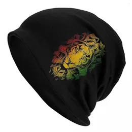 Berets Rasta Lion Stripe Warm Knitted Cap Hip Hop Bonnet Hat Autumn Winter Outdoor Beanies Hats For Unisex Adult