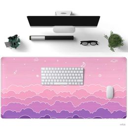 Mouse Pads Wrist Rests Mouse Pad Cute Aesthetic Big xxl Large Kawaii women Desk Mouse pads Anime Computer Mat Office Mousepad 900x400 Pink Gamer Pc