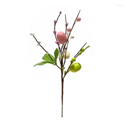 Decorative Flowers Easter Tree Branch Colorful Painting Foam Eggs Wreath Plant DIY Decoration Wedding Festival Party Home Vase Ornaments