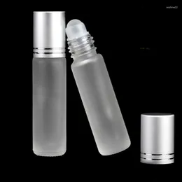 Storage Bottles 5pcs 10ml Glass Essential Oil Refillable Perfume Portable Roller Ball Bottle Cosmetic Container Travel Accesorie