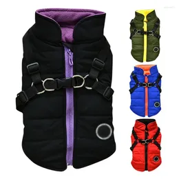 Dog Apparel Pet Back Zipper Chest Suspenders Padded Coat Warm Waistcoat Vest Comfortable Down Jacket Onesie Cat Windproof Hoodie