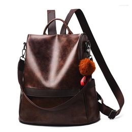 Backpack 2024 Korean Street Leisure Fashion Personalised Soft Leather Large Capacity PU