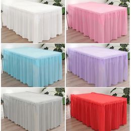 Table Skirt Disposable Rectangle Tablecloth Waterproof Oilproof Plastic Cover Party Wedding Dessert Birthday Decor