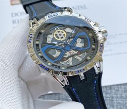 Roger46mm Men's Watch Quartz Battery Silica Gel Strap 8 colors Fashion Watches RD09121206740