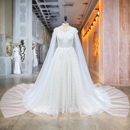 Hire Lnyer V-Neck Zipper Up Back Beading Pearls Sequins 3D Flowers Shiny A-Line Wedding Dresses Real Office Photos Video