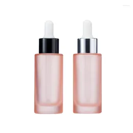 Storage Bottles 200pcs/Lot 30ml Frosted Pink Serum Glass Dropper Tincture Body Parts Cosmetic For Essential Oil