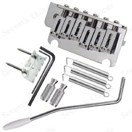 Cables A Set Thickened Base 6 String Saddle Tremolo Bridge System for Electric Guitar Replacement parts Chrome