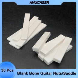 Guitar 30Pcs Blank Buffalo Bone Guitar Nuts and Saddle Electric Bass Acoustic Classical Guitar Mandolin Banjo Ukulele