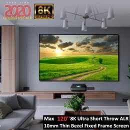 Best ALR Effect 16:9 UST Projector Screen Ambient Light Rejecting Fixed Frame Projector Screen Supported 3D/4K Laser Projection