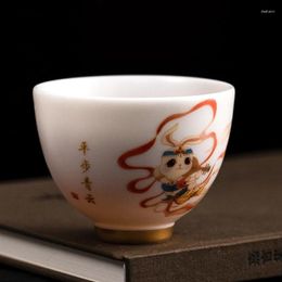 Mugs Single Cup Plain Tea White Jade Porcelain Bowl Household Large Master Tasting