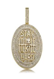 Hip hop Keep calm letter pendant necklaces for men women luxury designer mens bling diamond gold chain necklace Jewellery love gift6224914