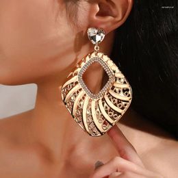 Dangle Earrings Fashion Big Geometric For Women Long Gold&Silver Color Resin Crystal Drop Earring Vintage Hanging Ear Jewelry