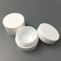 Storage Bottles FreeShip 100PCS 3g 3ml Cosmetic Sample Packing Plastic Cream Jar Small Container