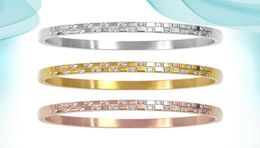 Bangle Wide Hand Bracelets European And American Style Small Square Accessories Buckle Titanium Steel Bracelet Personalized Bangle7063514