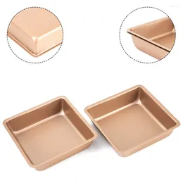 Baking Moulds 2PCS 4inch Square Mould Stainless Steel Mousse Cake Biscuit Pastry Cutter Kitchen DIY Decorating Accessories