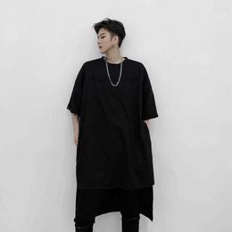 Mens T Shirts Short Sleeve T-shirt Casual Loose-fitting Oversized Medium Length Street Hip Hop Gothic Trend