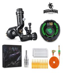 Dragonhawk Raven GenII Tattoo Kit Rotary Motor Gun Airfoil Power Supply Needles Grip D30882189790