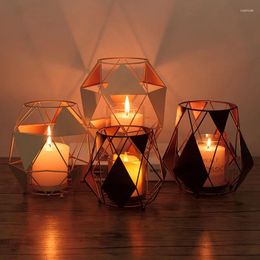 Candle Holders Ins Geometric Iron Candlestick Candlelight Decoration Props Home Suppliers Metal Furnishings Decor Crafts