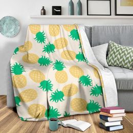 Blankets Fruit Velvet Blanket Air Conditioning Thickened Nap Pineapple 3D Printed Bed Throw