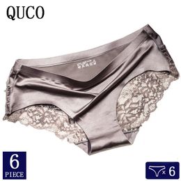 6pcs/lot QUCO Brand sexy Women Underwear High Quality Women Panties Seamless Underwear Solid Lingerie underwear women 240401