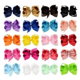 20pcsLot 6inch Large Hair Bows Fashion Girls Hair Accessories Hair Clip Boutique Bows Hairpins Hairgrip Grosgrain Ribbon Bows348885268312