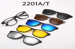 Lens Magnetic Sunglasses Clip Mirrored On Glasses Men Polarised Optical Myopia Frame With Leather Bag7400073