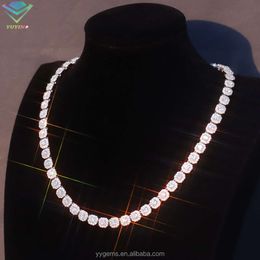 8mm 12mm Large Tennis Chain Big Moissanite 925 Sterling Silver Tennis Chain Mens Vvs Diamond Link Necklace