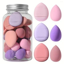 Makeup Sponges Face Tool Set With Storage Case 15Pcs Mini Sponge (3 Colors) & 15 Pieces Thumb Powder Puffs Soft Make