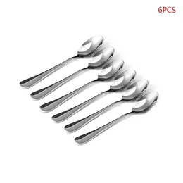 Coffee Scoops 6pcs Stainless Steel Tea Cup Hanging Spoons Ice Cream Bar Drink Cocktail Mixing Stirrer Kitchen Tableware