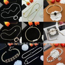 Pendant Necklaces 2024 Fashion and Elegance Celebrity Palace Diamond Pearl Letter Necklace Direct Sales