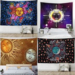 Tapestries Customizable Sun And Moon Hippie Tapestry Wall Hangings Art Home Decoration Cloth Beautiful Living Room