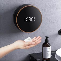 Liquid Soap Dispenser 1PC Wall Mounted Automatic Touchless Infrared Sensor Foam Machine LED Temperature Display USB Rechargeable