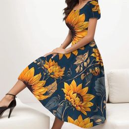 Casual Dresses Female Outfits Ladies Spring/Summer Fashion Elegant Colorful Butterfly Print Round Neck Short Vestidos Verano Moda 2024