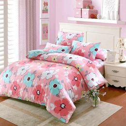Bedding Sets Flower Pink 4/3pcs Comfortable Bed Sheets Duvet Cover Quilt Soft Bedclothes Good Quality RU Style
