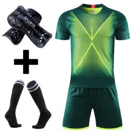 Shorts Soccer shirts and shorts set for Men kids football uniforms Custom Boys and girls Soccer Clothes Sets with socks and shin guard