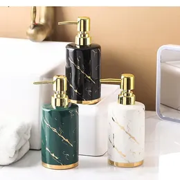 Bath Accessory Set Bathroom Accessories Marble Pattern Ceramic Lotion Bottle Light Luxury Hand Soap Shower Gel Bottle/bathroom Decoration