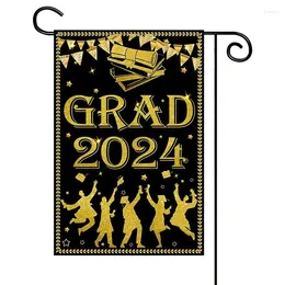 Decorative Flowers Graduation Flags For Outside Class Of 2024 Garden Flag Decorations Po Props Party Supplies 12 X 18