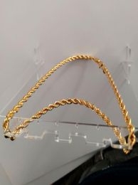 Real 24k Yellow Gold GF Diamond Cut ed Solid New Rope Chain XP Jewellery Fancy Original Picture Mens Thick 6mm4490140