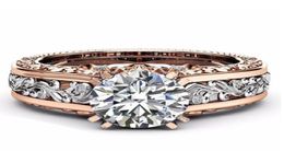 WholeGold Filled Luxury Jewellery 14KT WhiteRose Gold Round Cut Big Multi Colour Topaz CZ Diamond Pave Party Women Wedding Band7698568