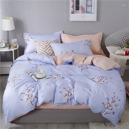 Bedding Sets Sejms Purple Flowers Four-Piece Spring And Autumn Universal Home Kit Comforter